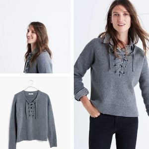 Madewell Lace-Up Pullover Sweater